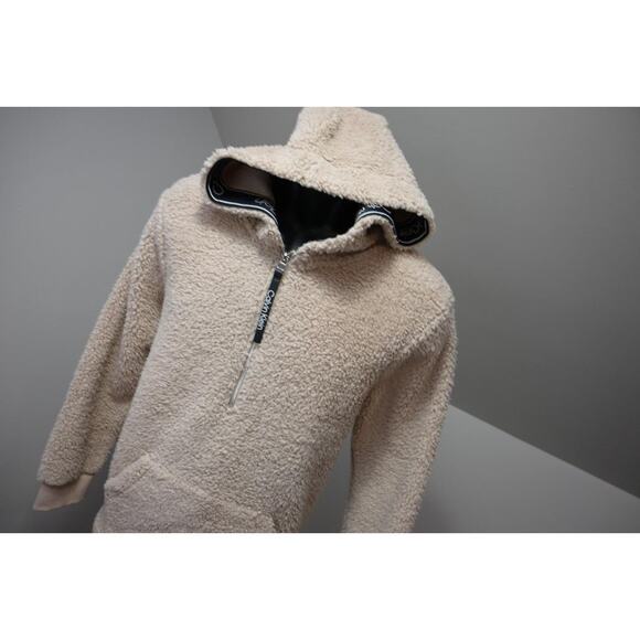 Calvin Klein 1/4 Zip Sherpa Sweater Jacket 1/4 Zip Fleece Womens Medium - Picture 4 of 14